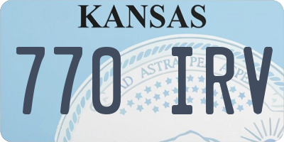 KS license plate 770IRV