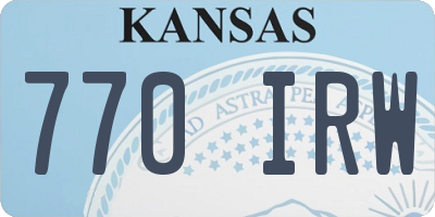KS license plate 770IRW