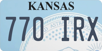 KS license plate 770IRX