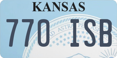 KS license plate 770ISB