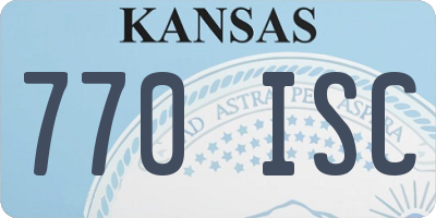 KS license plate 770ISC