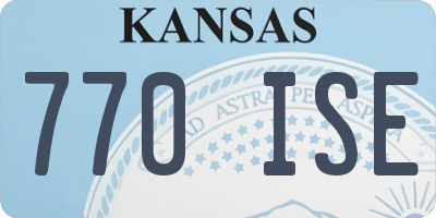 KS license plate 770ISE