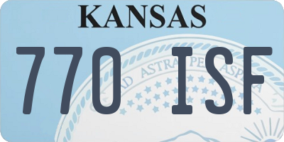 KS license plate 770ISF