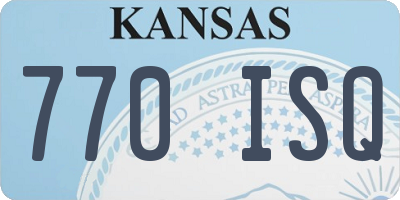 KS license plate 770ISQ