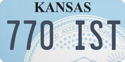 KS license plate 770IST