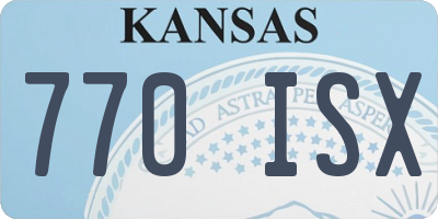 KS license plate 770ISX