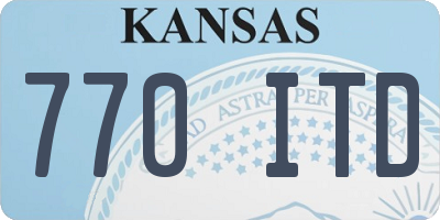 KS license plate 770ITD