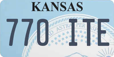 KS license plate 770ITE