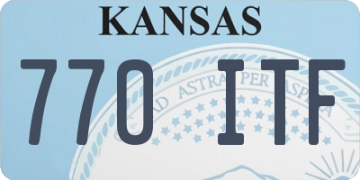 KS license plate 770ITF