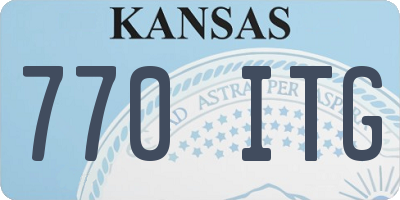 KS license plate 770ITG