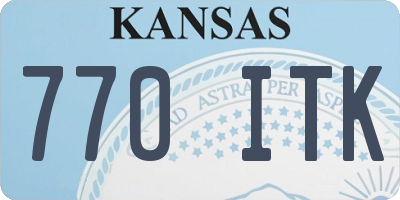 KS license plate 770ITK