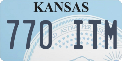 KS license plate 770ITM