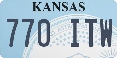 KS license plate 770ITW