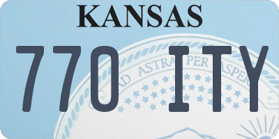 KS license plate 770ITY