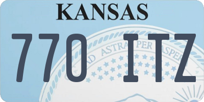 KS license plate 770ITZ