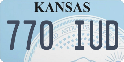 KS license plate 770IUD