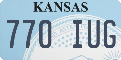 KS license plate 770IUG