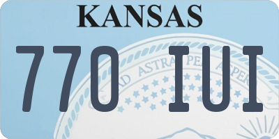 KS license plate 770IUI