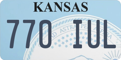 KS license plate 770IUL