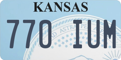KS license plate 770IUM