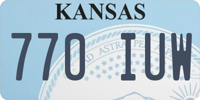 KS license plate 770IUW