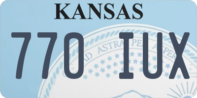 KS license plate 770IUX