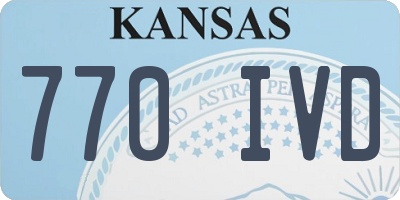 KS license plate 770IVD