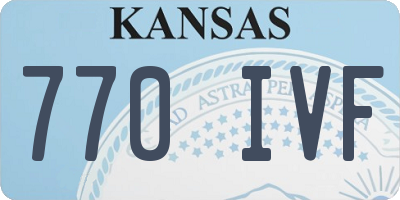 KS license plate 770IVF