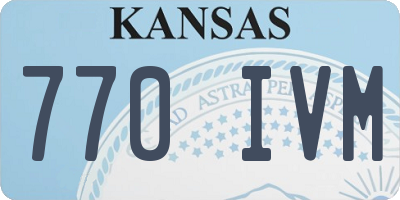 KS license plate 770IVM