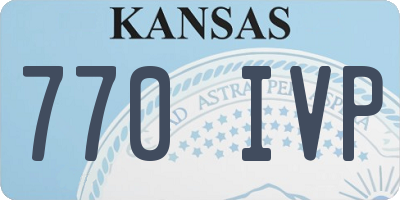 KS license plate 770IVP