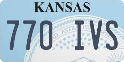 KS license plate 770IVS
