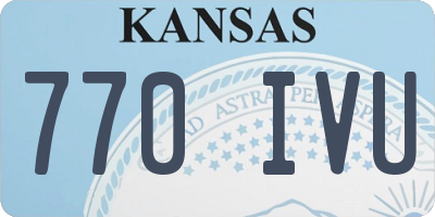 KS license plate 770IVU