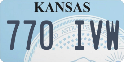 KS license plate 770IVW