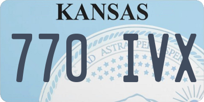 KS license plate 770IVX