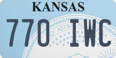 KS license plate 770IWC