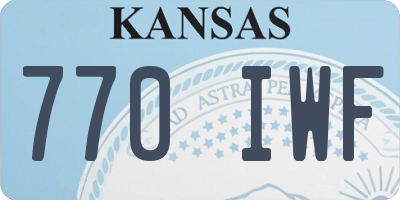 KS license plate 770IWF