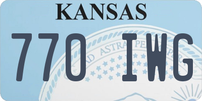 KS license plate 770IWG