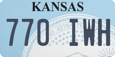 KS license plate 770IWH