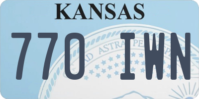 KS license plate 770IWN