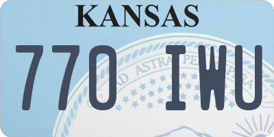 KS license plate 770IWU