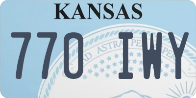 KS license plate 770IWY