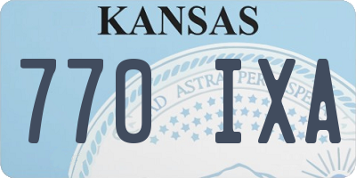 KS license plate 770IXA