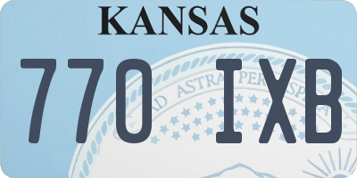 KS license plate 770IXB