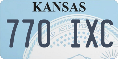 KS license plate 770IXC