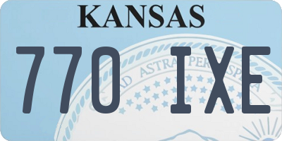 KS license plate 770IXE
