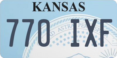 KS license plate 770IXF