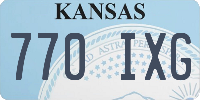 KS license plate 770IXG