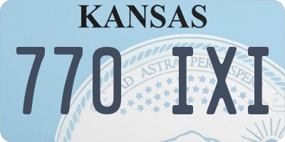KS license plate 770IXI