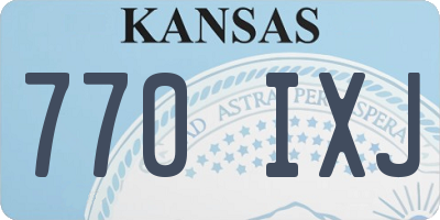 KS license plate 770IXJ