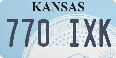 KS license plate 770IXK